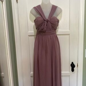 Birds Grey chiffon mauve  formal medium